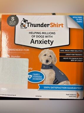 Thundershirt Dog Small 15-25lbs Gray Solution Anxiety Thunder Fireworks Travel